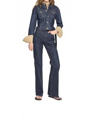Ossou Hitch Trucker Jacket In Sable Wash In Blue
