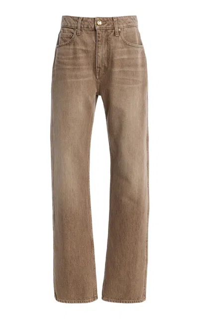 Ossou Holt Rigid Mid-rise Straight-leg Jeans In Brown