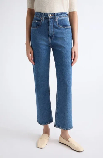 Ossou Hover High Waist Straight Leg Jeans In Blue