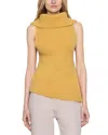 Ossou Isla Soft Wool Turtleneck Tank In Orange