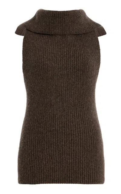 Ossou Isla Wool Tank Top In Brown