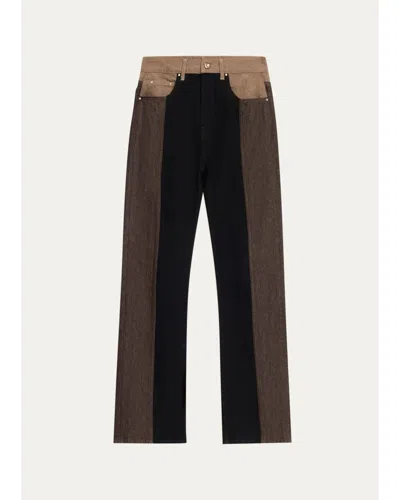 Ossou Jane Colorblocked Straight-leg Jeans In Dusk/sorrel/rye Wash
