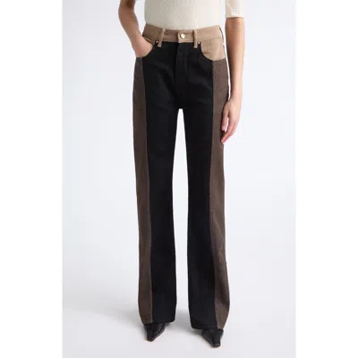 Ossou Jane High Waist Wide Leg Jeans In Black