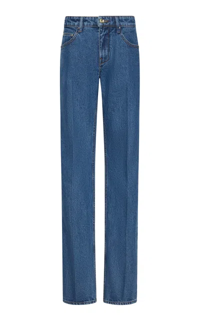 Ossou Maven High-rise Straight-leg Jeans In Blue