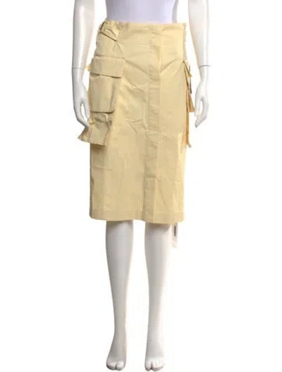Pre-owned Ossou Midi Length Skirt In Yellow
