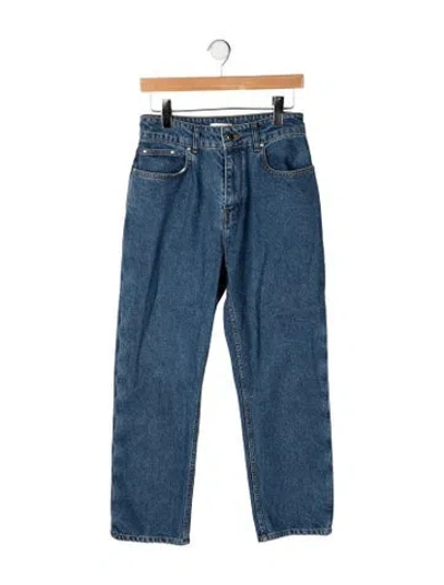 Pre-owned Ossou Mid-rise Straight Leg Jeans In Blue
