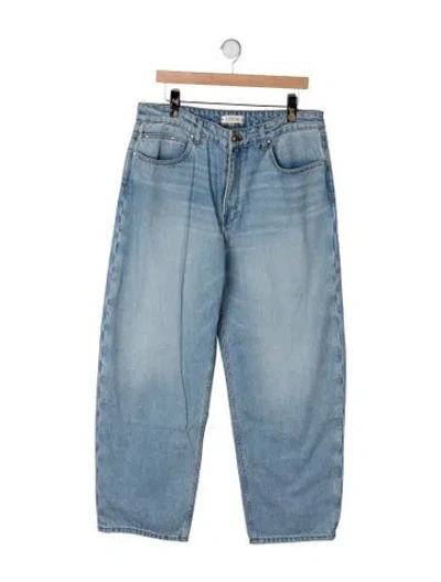 Pre-owned Ossou Mid-rise Wide Leg Jeans In Blue