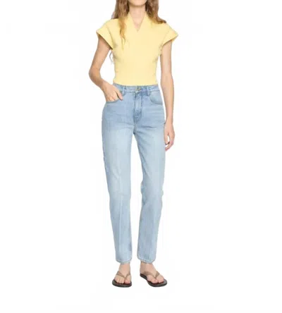 Ossou Noon High Rise Straight Leg Jean In Salt Wash In Multi