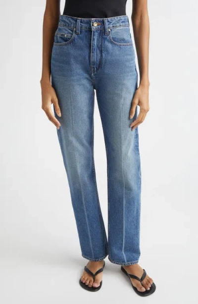 Ossou Noon High Waist Straight Leg Jeans In Blue