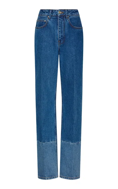 Ossou Noon High-rise Straight Leg Jeans In Blue