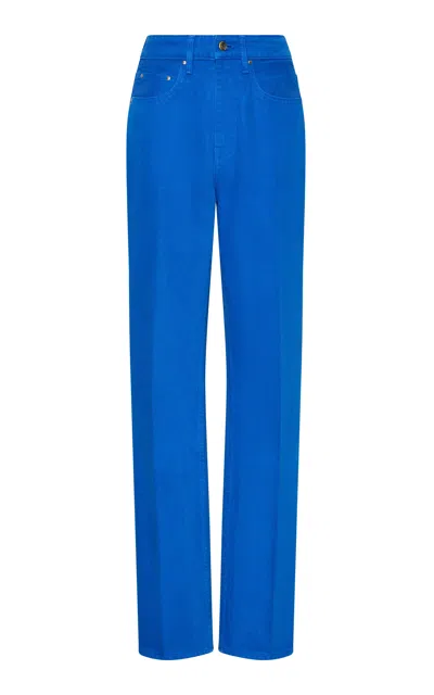 Ossou Noon High-rise Straight Leg Jeans In Blue