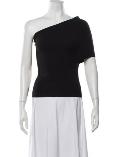 Pre-owned Ossou One-shoulder Short Sleeve Top In White