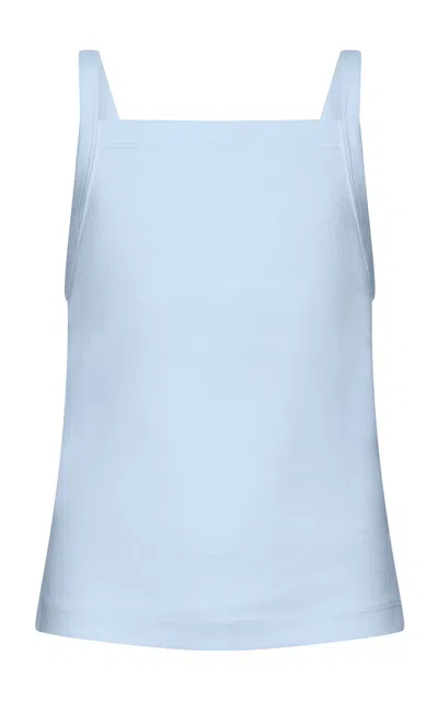 Ossou Orlen Paneled Cotton Tank Top In Blue