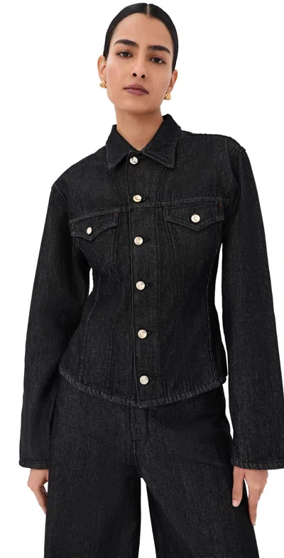 Ossou Palo Denim Jacket Ash Wash In Black