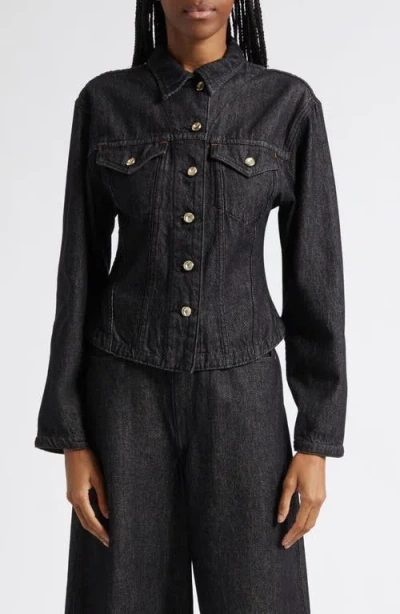 Ossou Palo Denim Jacket In Black