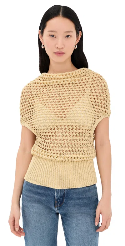 Ossou Reid Top Butter In Yellow