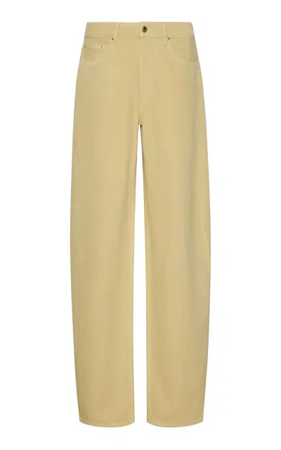 Ossou Rider Barrel-leg Jeans In Yellow