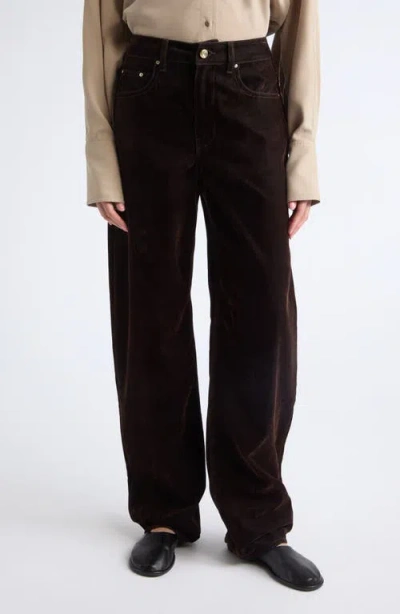 Ossou Rider Wide Leg Jeans In Brown