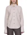 Ossou Ridge Button Front Wool Shirt In Neutral