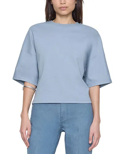 Ossou Rift Cotton Blend T Shirt In Blue