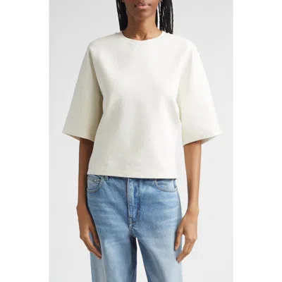 Ossou Rift Crop Jersey T-shirt In White