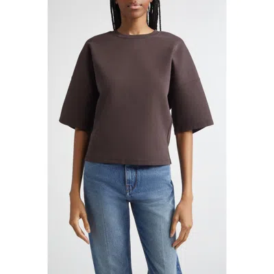 Ossou Rift Crop Jersey T-shirt In Brown