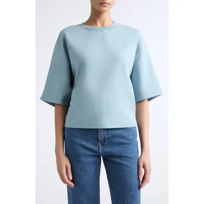 Ossou Rift Crop Jersey T-shirt In Blue