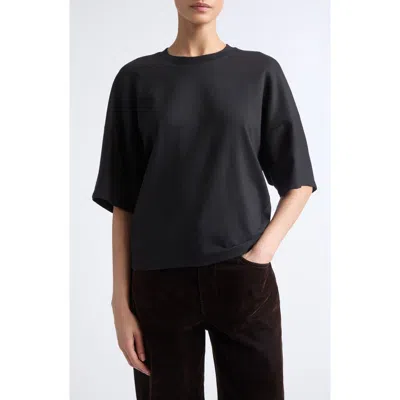 Ossou Rift Crop Jersey T-shirt In Gray