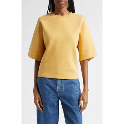 Ossou Rift Crop Jersey T-shirt In Yellow