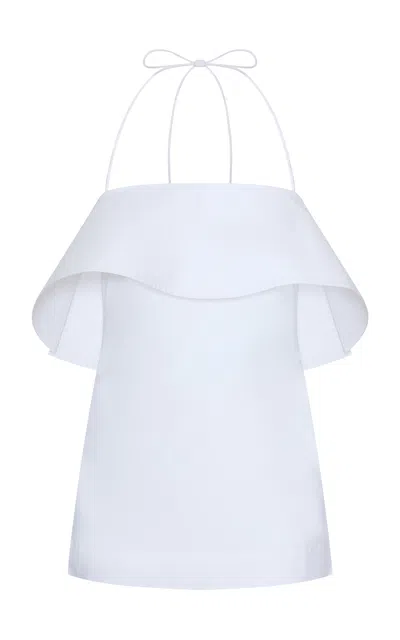 Ossou Romi Foldover Cotton Top In White