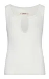 Ossou Sierra Cotton-blend Tank Top In White