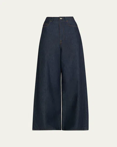 Ossou Slick Ultra-high Wide-leg Jeans In Multi