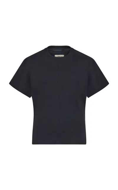 Ossou Sonora Cropped Cotton Shirt In Black