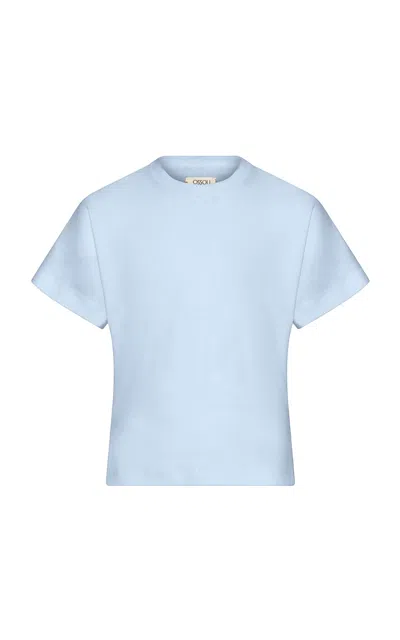 Ossou Sonora Cropped Cotton Shirt In Blue