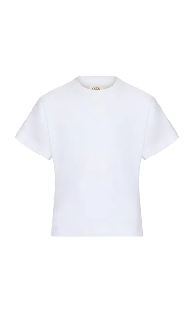Ossou Sonora Cropped Cotton Shirt In White