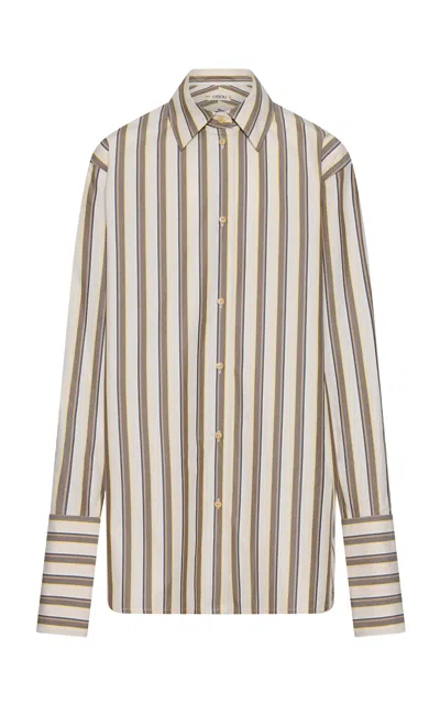 Ossou Soren Cotton Button-up Shirt In Brown