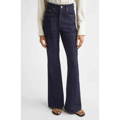 Ossou Spur High Waist Bootcut Jeans In Blue