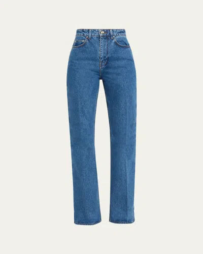 Ossou Spur High-rise Straight Jeans In Blue