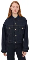 Ossou Sway Denim Jacket Sable Wash In Blue