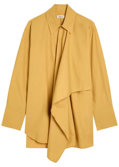 Ossou Tess Asymmetric Cotton-poplin Shirt In Yellow