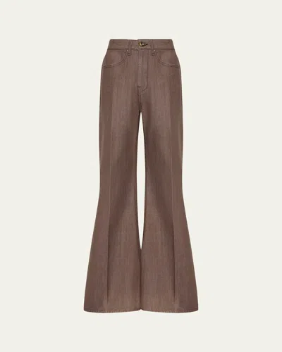 Ossou Trace Flare Jeans In Brown