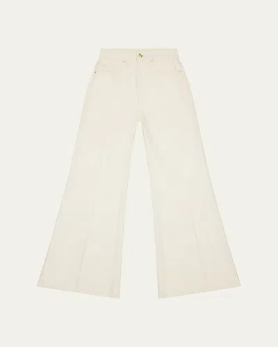 Ossou Trace Wide Flare Jeans In White