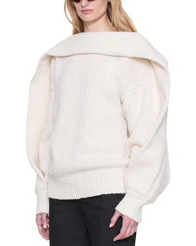 Ossou Umber Framed Sweater In Buff