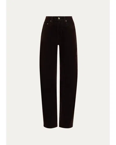 Ossou Velvet Cotton Jeans In Tobacco