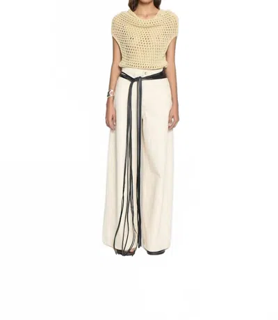 Ossou Women's Slick Pants In Buff Wash In White
