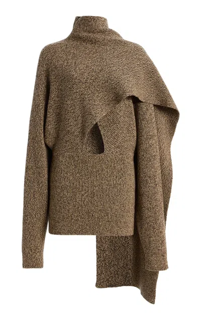 Ossou Wright Wool-blend Sweater In Brown