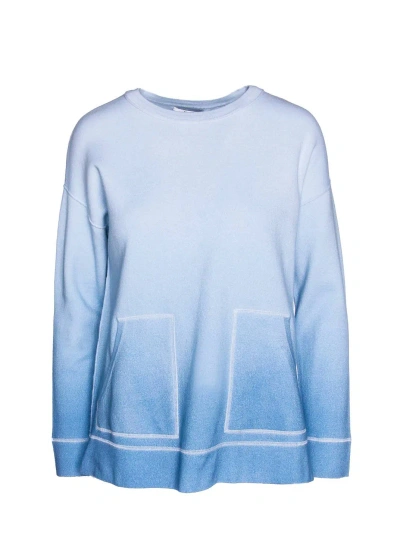 Ost 3/4 Sleeve Ombre Pullover In Aqua In Blue