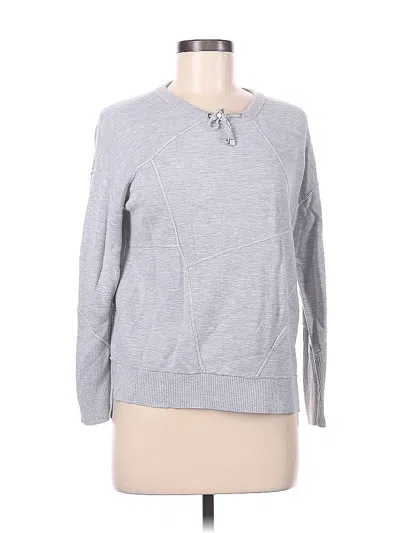 Pre-owned Ost Long Sleeve Top Gray Crew Neck Tops