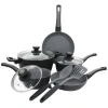 Oster 10 Piece Non-stick Aluminum Cookware Set In Black