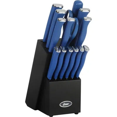 Oster 15 Piece Stainless Steel Blade Cutlery Set In Dark Blue